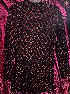 Xtaren Black Jumpsuit with Red Sequins